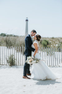 Bride and Groom on the beach in Cape May
